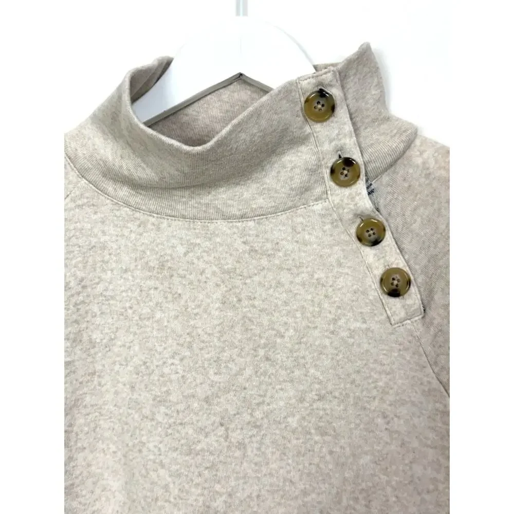 J. Crew Wide Button-Collar Pullover Sweatshirt